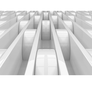 White window blind with 3d geometric shapes - TenStickers