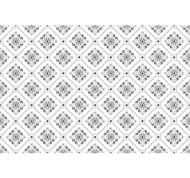 White window blind with classic gray mosaic pattern - TenStickers