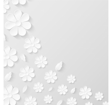 White window blind with white paper flower design - TenStickers