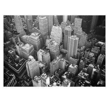 Black roller blind new york aerial monochrome - TenStickers