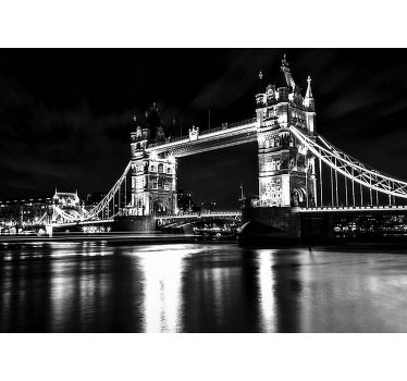 Black roller blind london bridge night - TenStickers