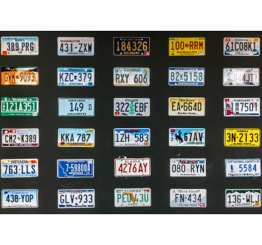 Black roller blind license plates - TenStickers