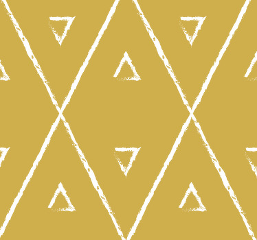 Yellow blind with geometric rhombus design - TenStickers