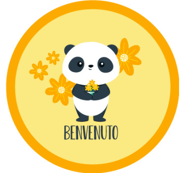 Yellow blind panda welcome to my room - TenStickers