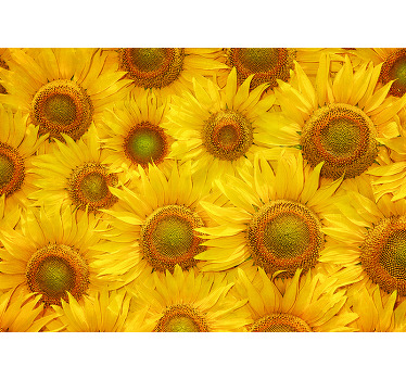 Yellow blind with sunflowers design - TenStickers