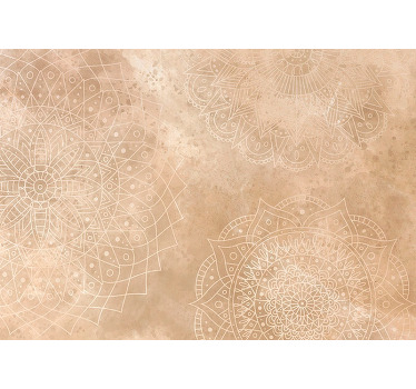 Beige blind with vintage mandalas design - TenStickers