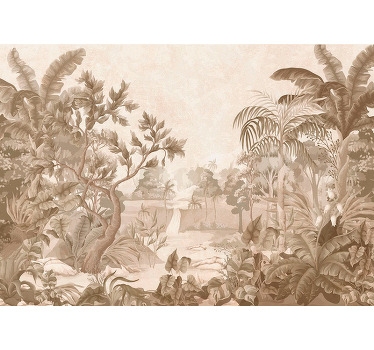 Beige blind tropical jungle views - TenStickers