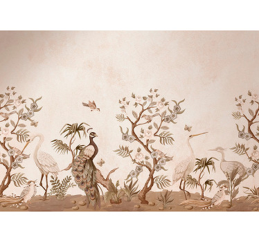 Beige blind vintage wildlife - TenStickers