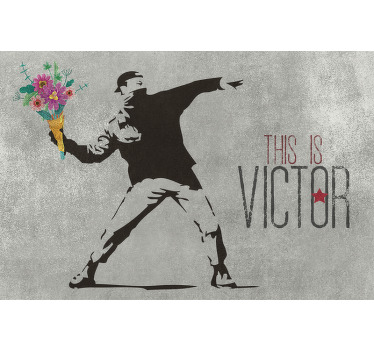 グレー ブラインド パーソナライズド バンクシー フラワーブーケ - TENSTICKERS