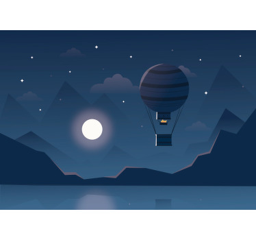 Blue blind nighttime balloon journey - TenStickers