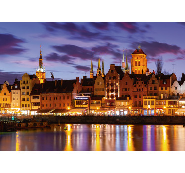 Blue blind gdańsk by night - TenStickers