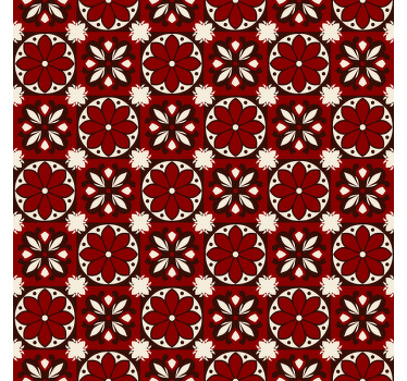 Red blind with vintage tile design - TenStickers