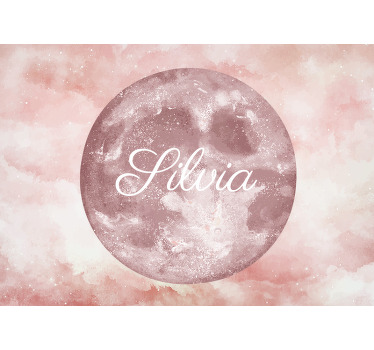Pink blind personalized moon decor - TenStickers