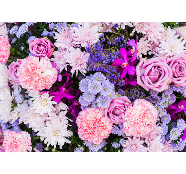 Pink blind with vibrant floral design - TenStickers