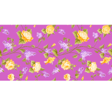 ブラインド 紫 花のブロッサムパターン - TENSTICKERS