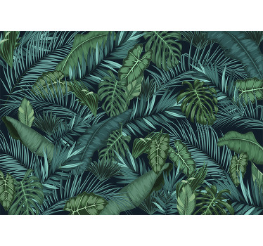 Living room blind jungle wallpaper - TenStickers