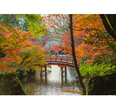 Living room blind japanese garden forest - TenStickers