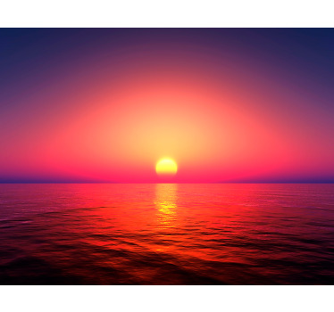 Living room blind sunset at sea - TenStickers