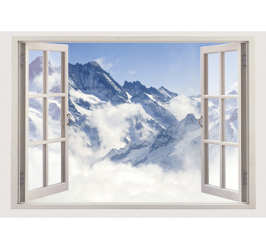 Living room blind mountain view with blue sky - TenStickers