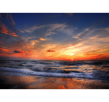 Living room blind sunset seascape - TenStickers