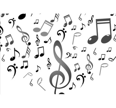 Living room blind with music notes design - TenStickers