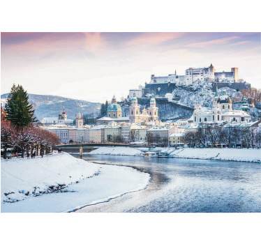 Living room blind salzburg winter - TenStickers