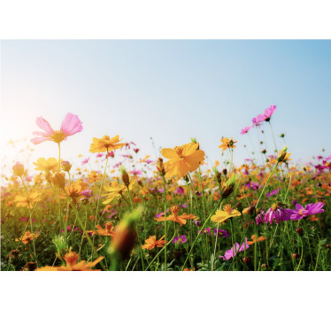 Living room blind with mixed flower designs - TenStickers
