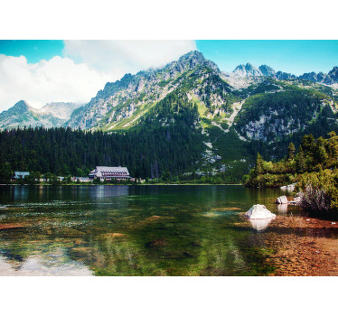 Living room blind polish tatry lake design - TenStickers