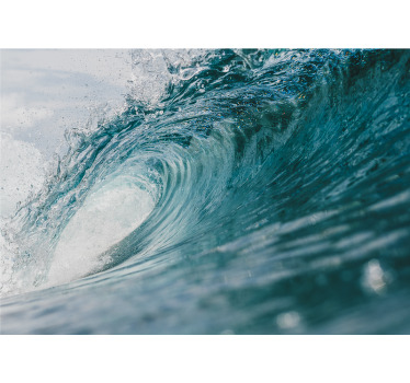 Living room blind great wave wall mural - TenStickers