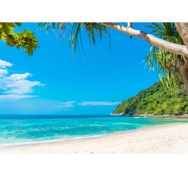 Living room blind with views of the caribbean sea - TenStickers