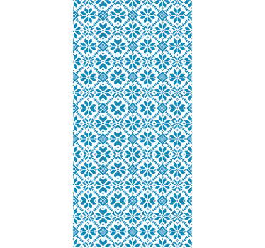 Toile fenêtre bleu motif carreaux bleus - TenStickers