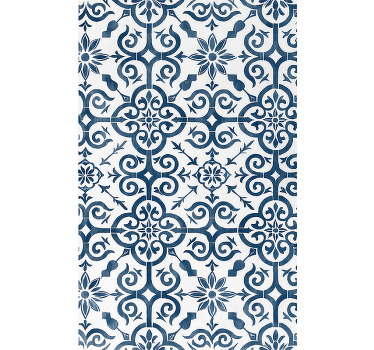 Toile fenêtre bleu carrelage marocain - TenStickers