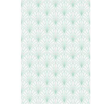 Toile fenêtre bleu feuilles aquamarine claires fond blanc - TenStickers
