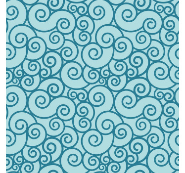 Toile fenêtre bleu motif tourbillonnant - TenStickers