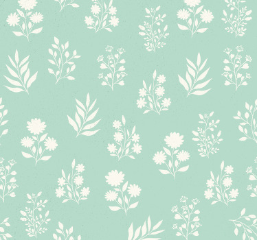 Toile fenêtre bleu motif petites fleurs - TenStickers