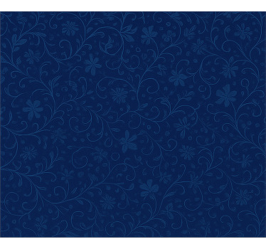 Toile fenêtre bleu motif floral marine - TenStickers