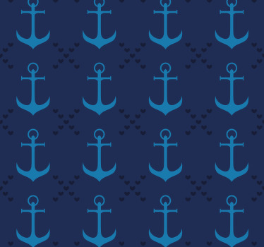 Toile fenêtre bleu ancres marines bleu marine - TenStickers