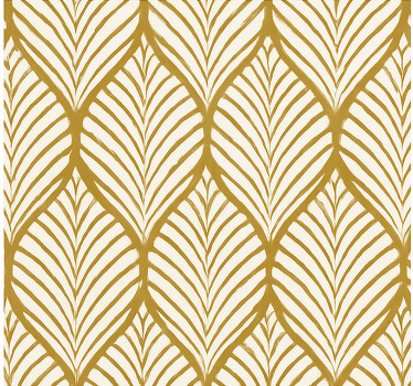 Modern blind with golden geometric leaf design - TenStickers