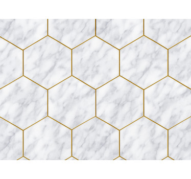 Estor enrollable moderno azulejo de mármol hexagonal - TenVinilo
