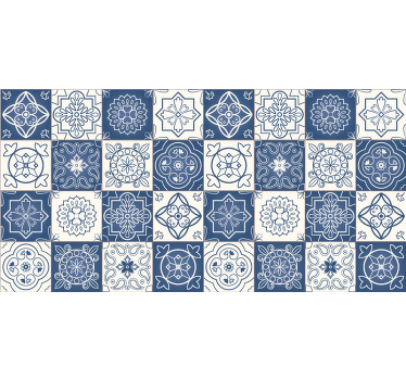 Niebieska roleta w wzór niebieskich płytek - TenStickers