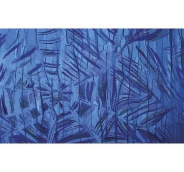 Niebieska roleta dywan z niebieskim tuszem - TenStickers