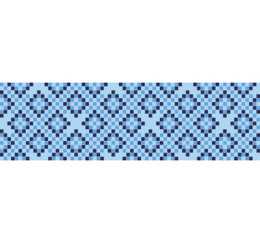 Niebieska roleta w geometryczny niebieski wzór pikseli - TenStickers