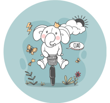 Niebieska roleta z motywem słonia - TenStickers