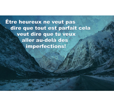 Niebieska roleta pusta droga i góry ze śniegiem - TenStickers