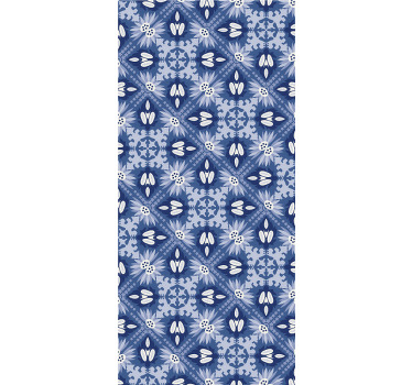 Niebieska roleta w ornamentyczny wzór - TenStickers