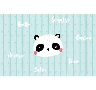 Niebieska roleta panda w chmurach - TenStickers