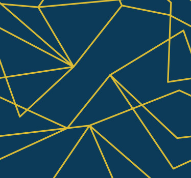 Niebieska roleta z geometrycznymi złotymi liniami - TenStickers