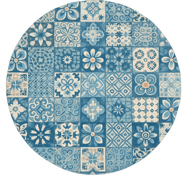 Niebieska roleta w okrągłe mozaikowe wzory - TenStickers