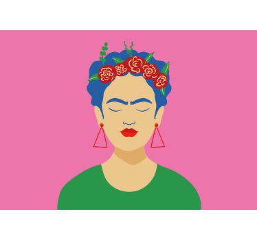 Rolgordijn woonkamer frida kahlo popart ontwerp - TenStickers