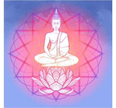 Rolgordijn woonkamer mandala boeddha mediterend - TenStickers